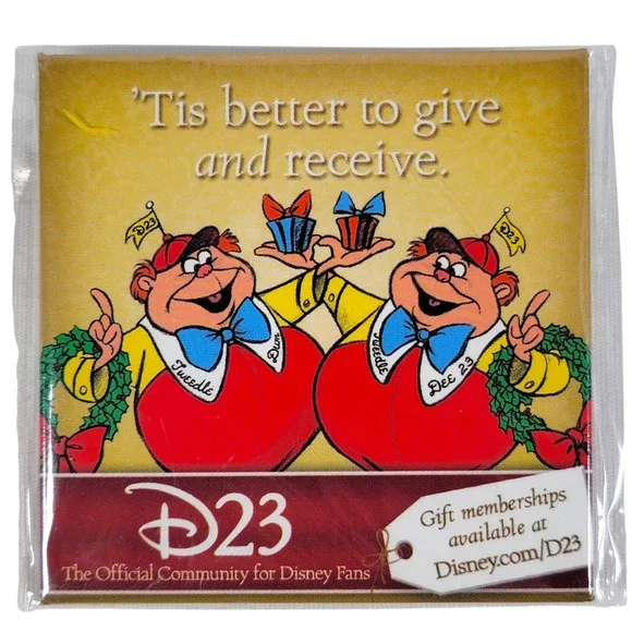 Disney D23 Christmas Pins‎ Lot of 3 Mickey Minnie Mouse Tweedle Dee Dum Buttons - Picture 6 of 7